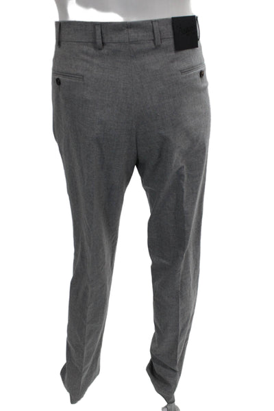 Pescarolo Mens Cashmere Dress Pants Gray Button Size 54