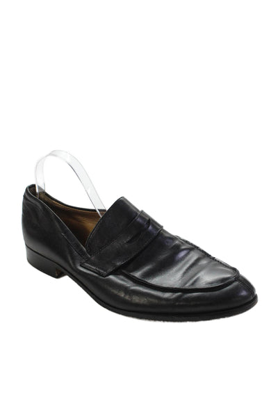 Saks Fifth Avenue Mens Leather Slip On Loafers Black Size 11.5