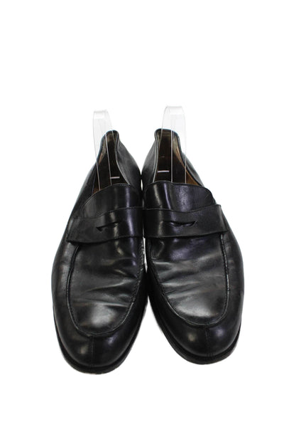 Saks Fifth Avenue Mens Leather Slip On Loafers Black Size 11.5