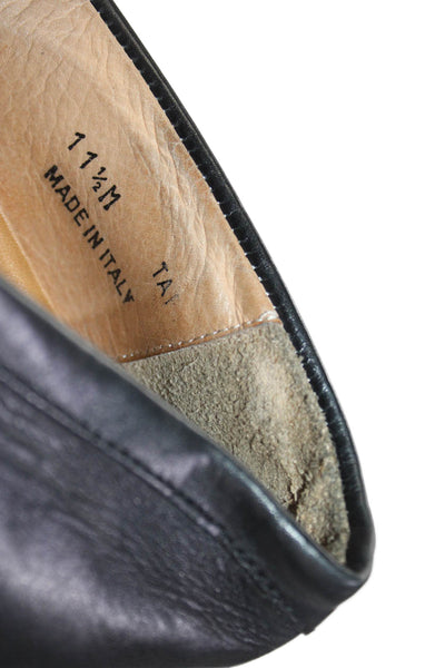 Saks Fifth Avenue Mens Leather Slip On Loafers Black Size 11.5