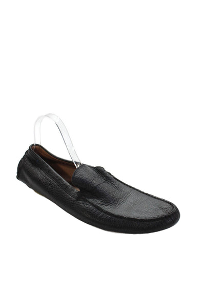 Boss Hugo Boss Mens Leather Slip On Loafers Black Size 10.5