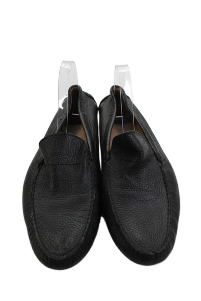 Boss Hugo Boss Mens Leather Slip On Loafers Black Size 10.5