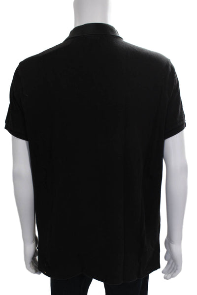 Polo Ralph Lauren Mens Polo Shirt Black Cotton Short Sleeve Collared Size XL