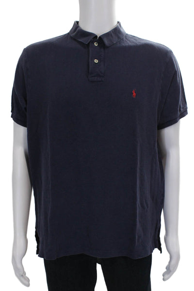 Polo Ralph Lauren Mens Blue Cotton Short Sleeve Collared Polo Shirt Size XL