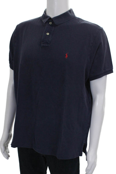 Polo Ralph Lauren Mens Blue Cotton Short Sleeve Collared Polo Shirt Size XL