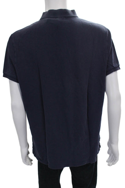 Polo Ralph Lauren Mens Blue Cotton Short Sleeve Collared Polo Shirt Size XL