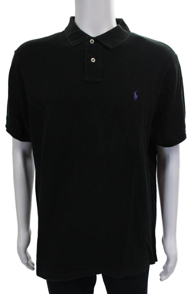 Polo Ralph Lauren Mens Polo Shirt Black 100% Cotton Short Sleeve Size XL