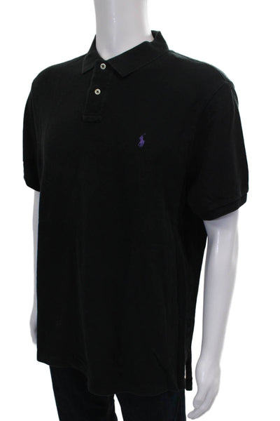 Polo Ralph Lauren Mens Polo Shirt Black 100% Cotton Short Sleeve Size XL