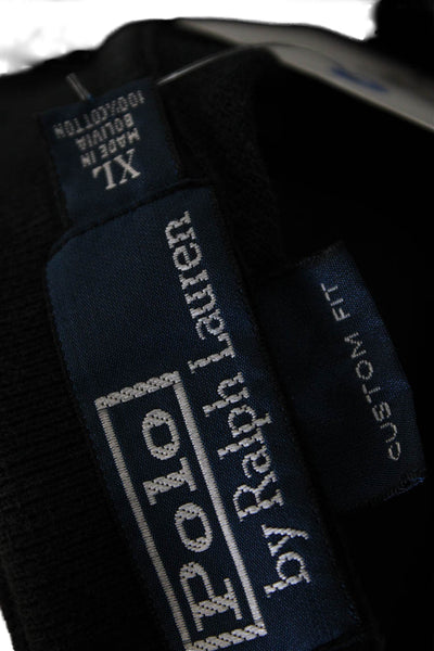 Polo Ralph Lauren Mens Polo Shirt Black 100% Cotton Short Sleeve Size XL
