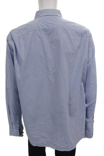 J Crew Mens Collared Striped Cotton Button Up Long Sleeve Shirt Size XL