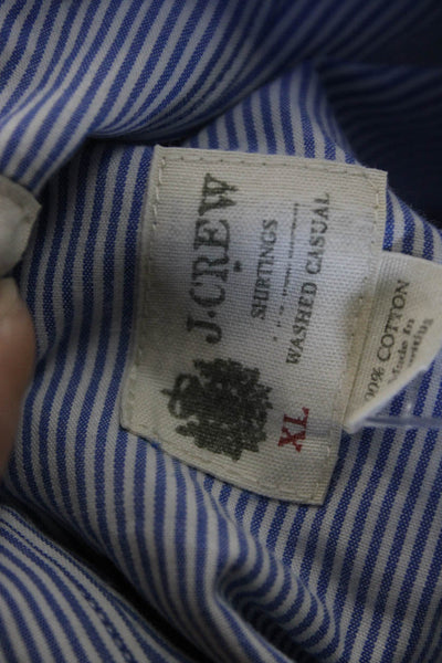 J Crew Mens Collared Striped Cotton Button Up Long Sleeve Shirt Size XL