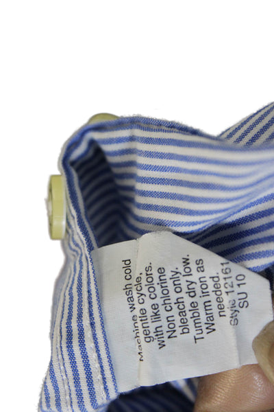 J Crew Mens Collared Striped Cotton Button Up Long Sleeve Shirt Size XL