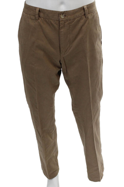 Vineyard Vines Mens Brown Cotton Chino Pants Button Fly Size 33
