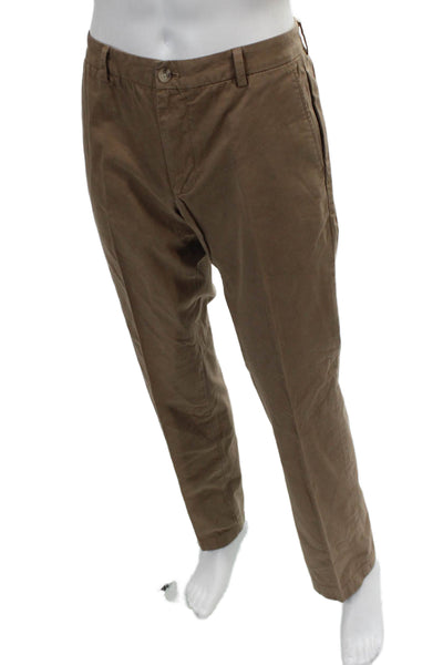 Vineyard Vines Mens Brown Cotton Chino Pants Button Fly Size 33