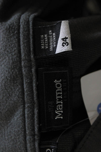 Marmot Mens Pants Black Nylon Zipper Fly Size 34