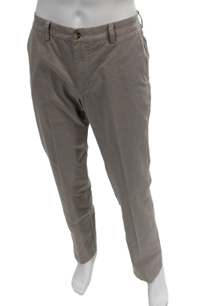 Vineyard Vines Mens Beige Cotton Chino Pants Button Closure Size 33