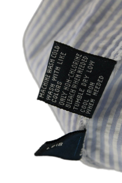 Polo Ralph Lauren Mens Chino Pants Blue Striped Cotton Button Size 33