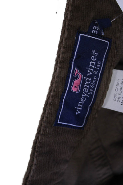Vineyard Vines Mens Brown Cotton Button Pants Size 33