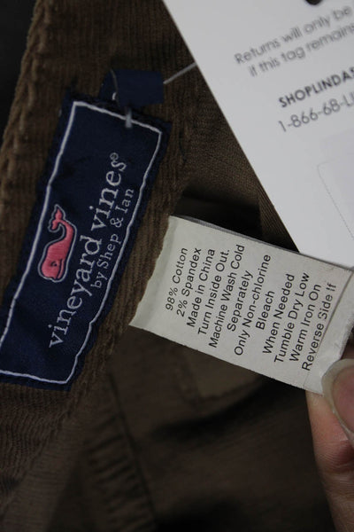 Vineyard Vines Mens Brown Cotton Button Pants Size 33