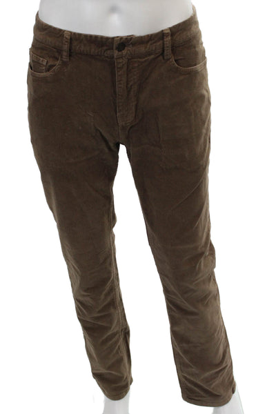 Vineyard Vines Mens Brown Cotton Pants Button Closure Inseam 32 Size 33