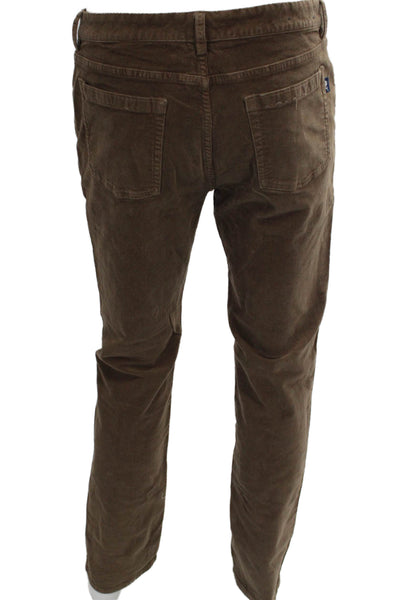 Vineyard Vines Mens Brown Cotton Pants Button Closure Inseam 32 Size 33