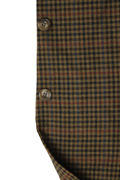 Hickey Freeman Mens Blazer Brown Wool Check Button Size 44