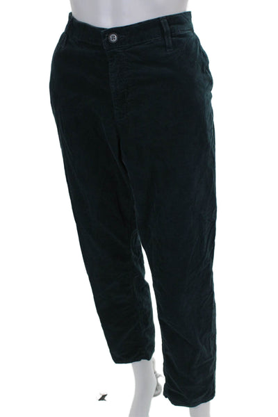 AG Adriano Goldschmied Women Ankle Pants Green Cotton Button Size 31