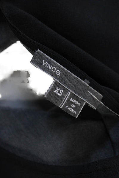 Vince Womens Basic Silk Colorblock Sleeveless Round Neck Blouse Size XS