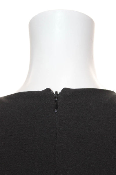 Kay Unger Womens Black Polyester Jumpsuit Zip Round Neck 3/4 Sleeve Size 4