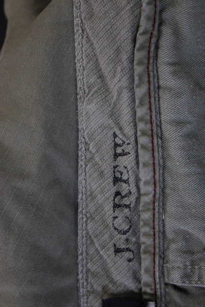 J Crew Mens Cargo Shorts Brown Cotton Solid Button Size 34