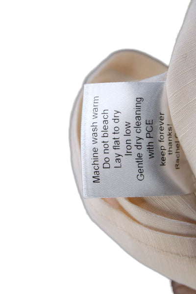 Rachel Comey Womens Wrap Midi Long Sleeve Viscose Dress Beige Buckle Size 4