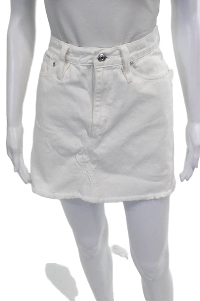 J Crew Womens Mini Skirt White Cotton Button Size 27
