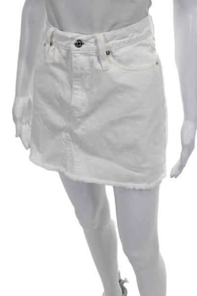 J Crew Womens Mini Skirt White Cotton Button Size 27