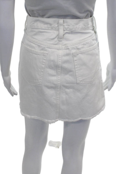 J Crew Womens Mini Skirt White Cotton Button Size 27