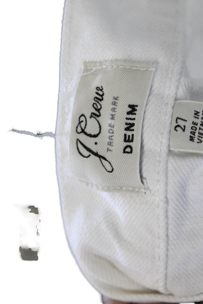 J Crew Womens Mini Skirt White Cotton Button Size 27