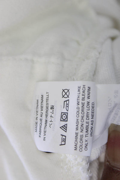 J Crew Womens Mini Skirt White Cotton Button Size 27