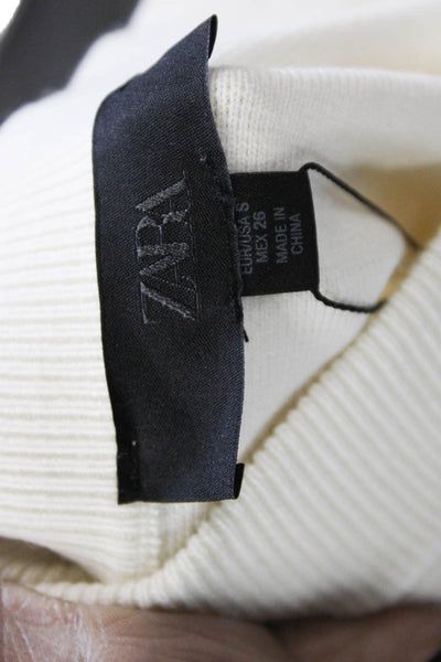 Zara Womens Skater Skirt Ivory Viscose Knee Length Size S