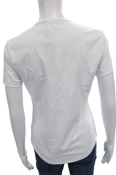 Greyson Womens Basic White T-Shirt Short Sleeve Round Neck Size S