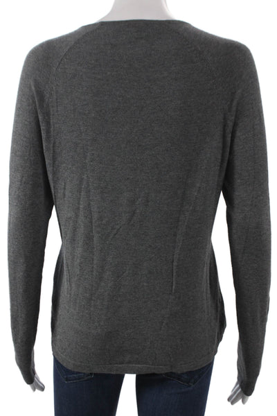 J. Mclaughlin Women Cotton Crewneck Pullover Sweater Gray Size S