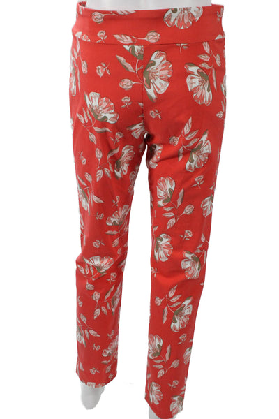 Culture Womens Ankle Red Floral Nylon Pull On Pants Size 6