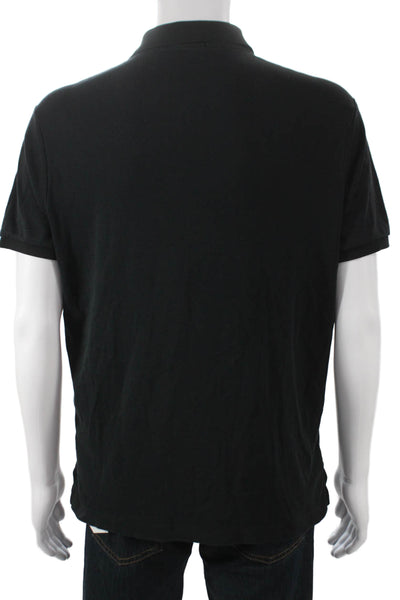 Polo Ralph Lauren Mens Short Sleeves Rugby Shirt Black Cotton Size Medium