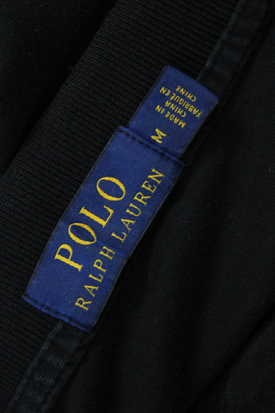 Polo Ralph Lauren Mens Short Sleeves Rugby Shirt Black Cotton Size Medium