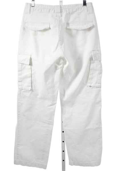 Superdown Womens White Cotton Cargo Pants Zipper Size M