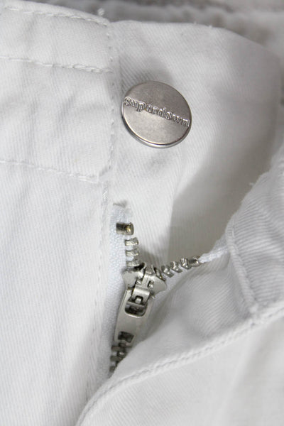 Superdown Womens White Cotton Cargo Pants Zipper Size M