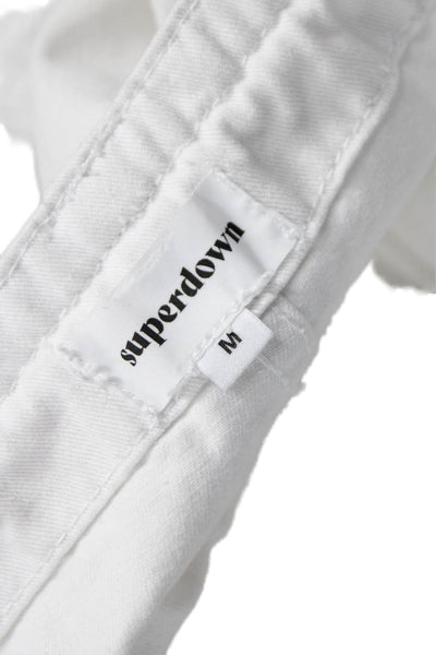 Superdown Womens White Cotton Cargo Pants Zipper Size M