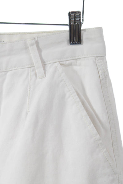 Zara Women Cargo Pants White Cotton Button Size 4