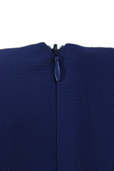 Donna Morgan Womens Wrap Dress Blue V-Neck Long Sleeve Zip Polyester Size S