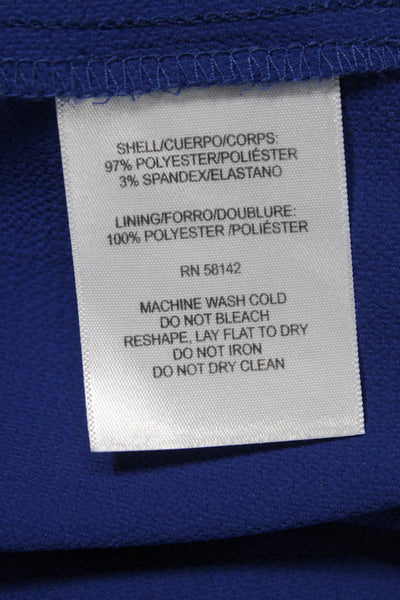 Donna Morgan Womens Wrap Dress Blue V-Neck Long Sleeve Zip Polyester Size S