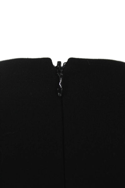 Tahari Women Sheath Dress Black V-Neck 3/4 Sleeve Knee Length Size 8