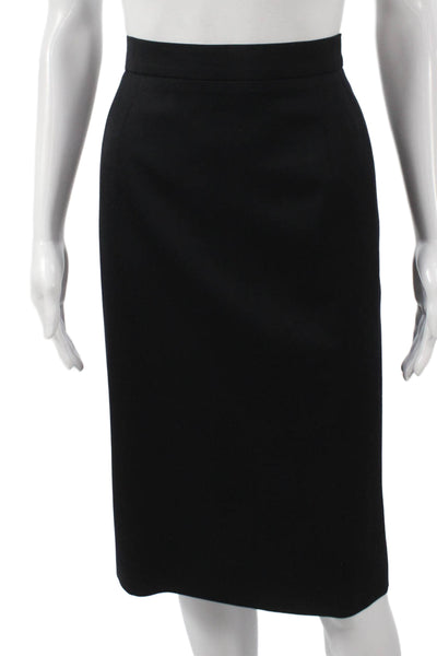 Escada Margaretha Ley Women Straight Pencil Wool Skirt Black Size 42